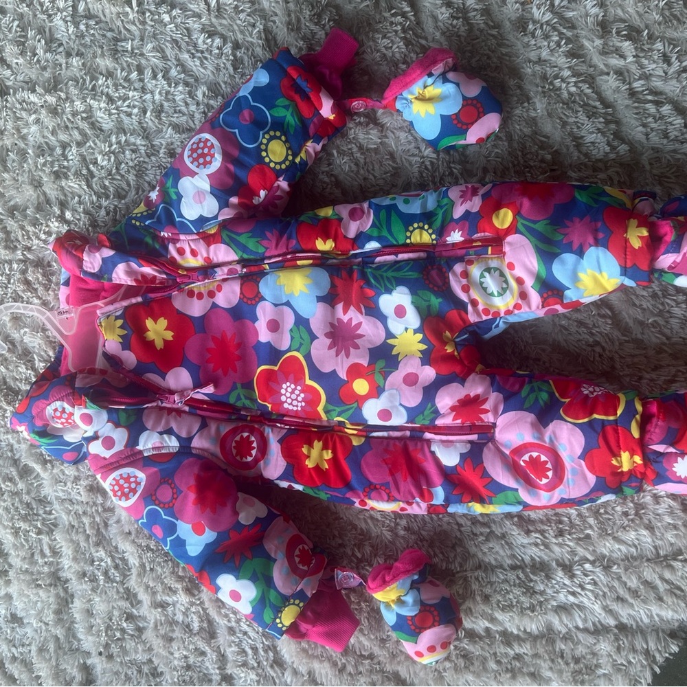Pink baby snow suit 6-9 month